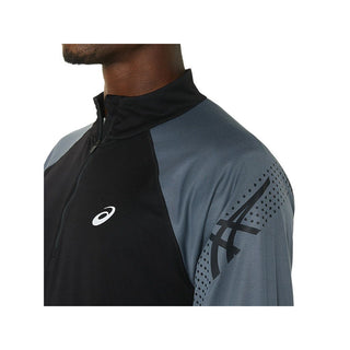 Asics Mens Icon Long Sleeved 1/2 Zip | Performance Black/Carrier Grey