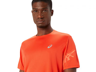 Asics Mens Icon Short Sleeved Top | True Red/Sunrise Red