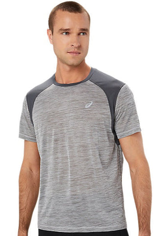 Asics Mens Road Short Sleeved Top | Piedmont Grey / Dark Grey
