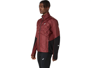 Asics Mens Road Winter Jacket | Dark Red Planet