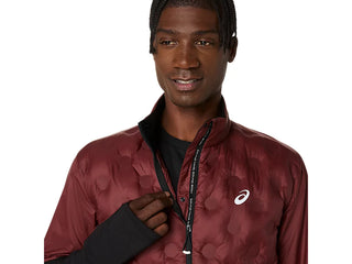 Asics Mens Road Winter Jacket | Dark Red Planet