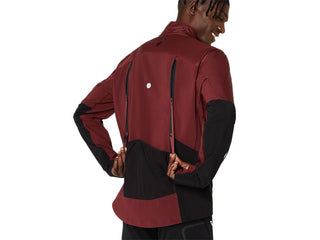 Asics Mens Road Winter Jacket | Dark Red Planet