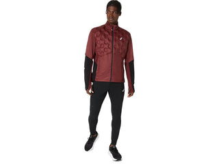 Asics Mens Road Winter Jacket | Dark Red Planet