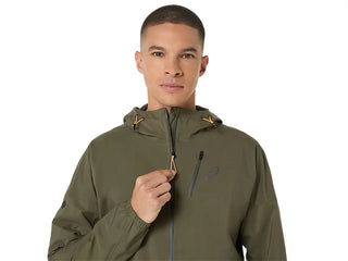 Asics Mens Fujitrail Elite Waterproof Jacket | Mantle Green
