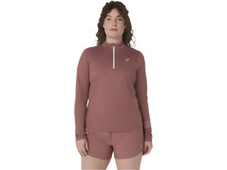 Asics Icon 1/2 Zip Top | Rubble Red