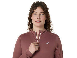 Asics Icon 1/2 Zip Top | Rubble Red