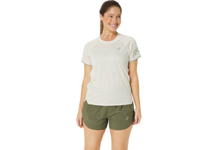 Asics Womens Icon SS Top | Birch/Olive Grey