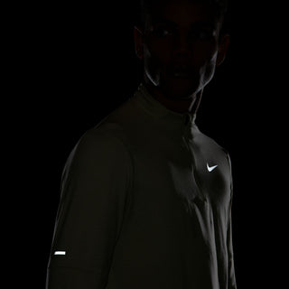 Nike Mens Dri-FIT 1/2-Zip Running Top | Olive Aura/Sea Glass/Reflective Silver
