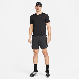 NIKE MENS DRI-FIT STRIDE 7" BRIEF LINED SHORTS | BLACK/REFLECTIVE SILVER