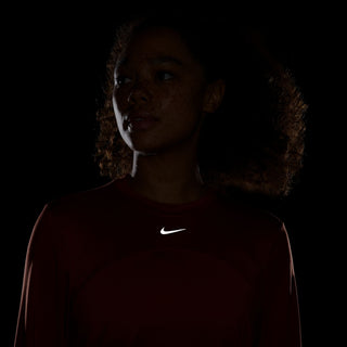 Nike Womens Dri-FIT Swift Element UV Running Top | Burnt Sunrise/Reflective Silver