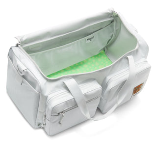 Nike Utiltiy Power Duffel Bag (31L) | Light Silver/Luminous Green