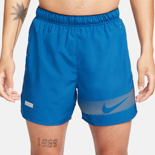 Nike Mens Challenger Flash Dri-FIT 5" Brief Lined Shorts | Court Blue/Black/Reflective Silver