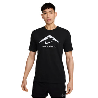 Nike Mens Dri-FIT Trail Running Logo Tee | Black/Football Grey