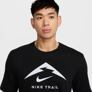 Nike Mens Dri-FIT Trail Running Logo Tee | Black/Football Grey