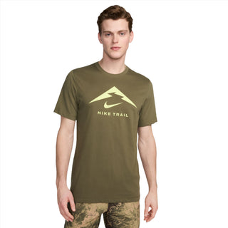 Nike Mens Dri-FIT Trail Running Logo Tee | Medium Olive