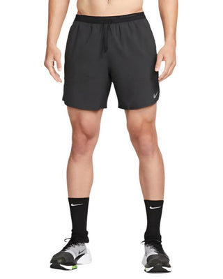 NIKE MENS DRI-FIT STRIDE 7" BRIEF LINED SHORTS | BLACK/REFLECTIVE SILVER