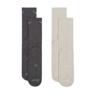 Nike Everyday Wool Crew Cushioned Socks 2PK | Grey/White