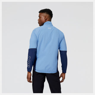 New Balance Mens Graphic Impact Run Packable Jacket | Heritage Blue