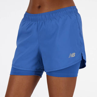 New Balance Womens Sport Essetials 2-in-1 Shorts | Blue Agate