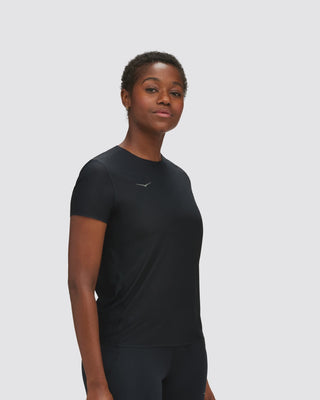 Hoka Womens Airolite Run Short Sleeve Tee | Black