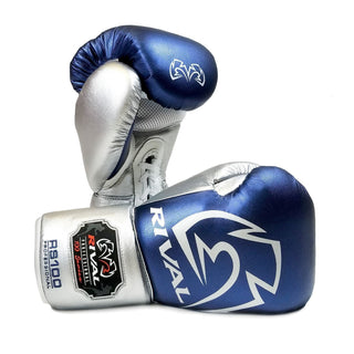 RIVAL RS100 PRO SPARRING GLOVE BLUE/SILVER - Taskers Sports