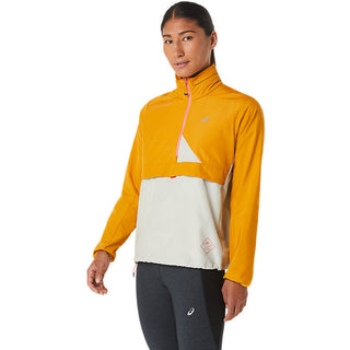 Asics Womens FujiTrail Anorak | Sandstorm/Light Sage