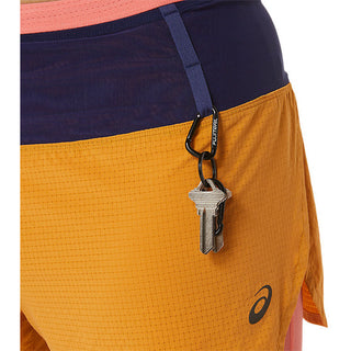 Asics Womens FujiTrail 2-in-1 Short | Sandstorm/Papaya