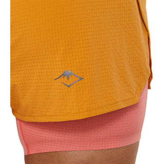 Asics Womens FujiTrail 2-in-1 Short | Sandstorm/Papaya