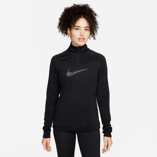 Nike Womens Dri-FIT Swoosh 1/4 Zip | Black/Cool Grey