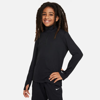 Nike Kids Multi Dri-FIT UV Long-Sleeved 1/2 Zip | Black/Reflective Silver