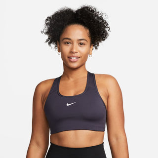 Nike Womens Swoosh Medium Support Bra | Gridiron/White
