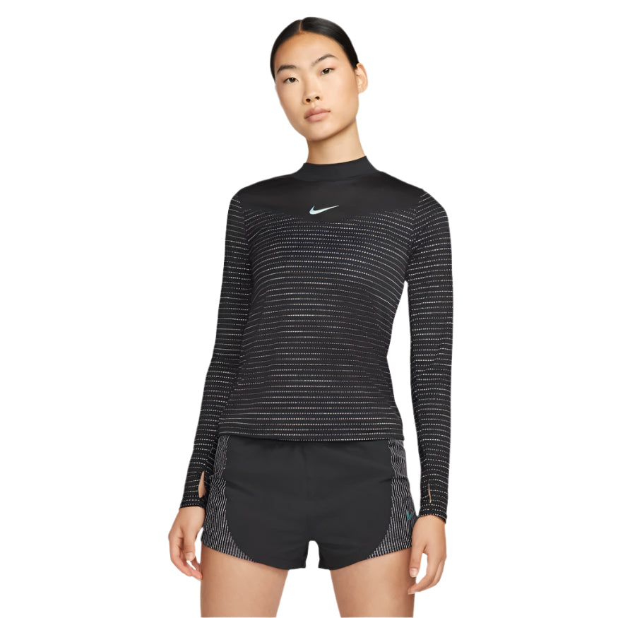 NIKE WOMENS DRI FIT RUN DIVISION LONG SLEEVE RUNNING TOP BLACK