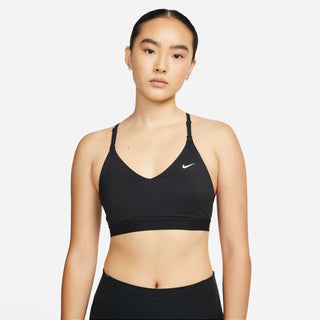 NIKE WOMENS DRI-FIT INDY LIGHT SUPPORT NON PADDED SPORTS BRA | BLACK/WHITE - Taskers Sports