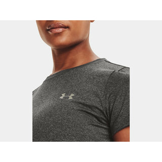 UNDER ARMOUR WOMENS TECH CREW TEE | CARBON HEATHERED - Taskers Sports