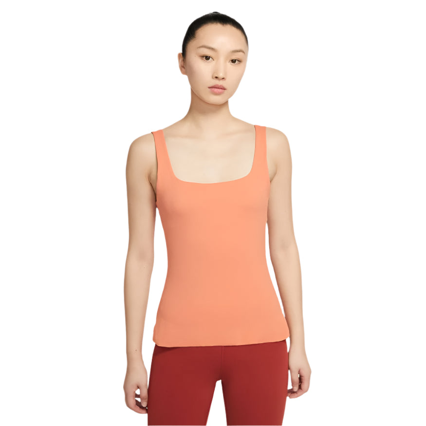 NIKE WOMENS YOGA LUXE TANK TOP  HEALING ORANGE/APRICOT AGATE – Taskers  Sports