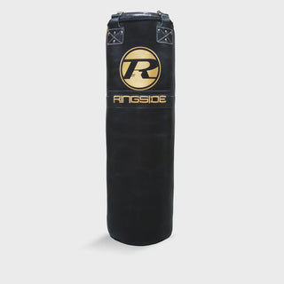 Ringside 4FT Buffalo Leather Punch Bag | Black/Gold (Click and Collect Only)