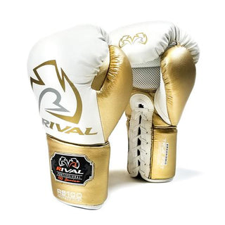 RIVAL RS100 PRO SPARRING GLOVE WHITE/GOLD - Taskers Sports