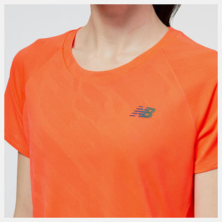 NEW BALANCE WOMENS Q SPEED JACQUARD SHORT SLEEVED TEE | ELECTRIC RED - Taskers Sports