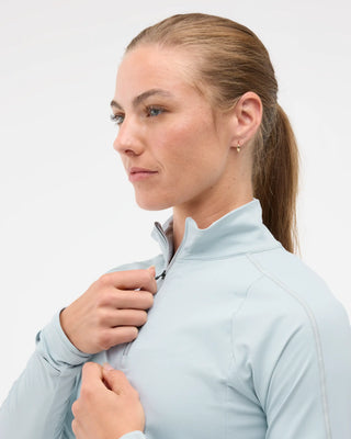 Hoka Womens Glidetech 1/4 Zip | Mineral Blue