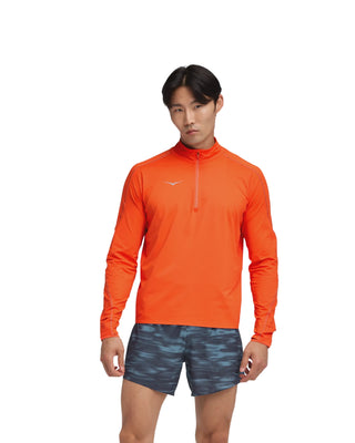Hoka Mens Glidetech Quarter Zip | Lava