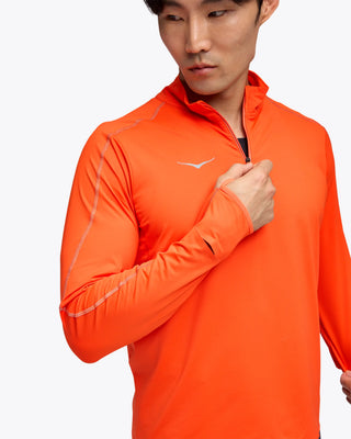 Hoka Mens Glidetech Quarter Zip | Lava