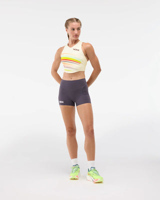 Hoka Womens Race Day Crop Bra | Alabaster Flare
