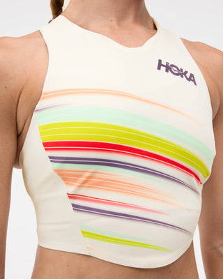 Hoka Womens Race Day Crop Bra | Alabaster Flare