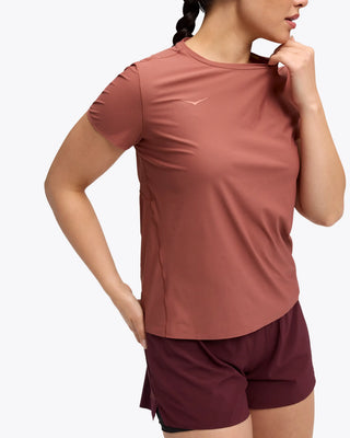Hoka Womens Airolite Short Sleeve Tee 2.0 | Rouge