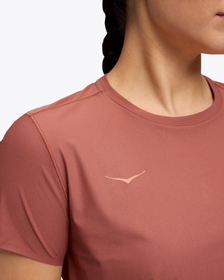 Hoka Womens Airolite Short Sleeve Tee 2.0 | Rouge