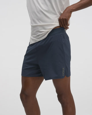 Hoka Mens Glide 5" Brief Lined Shorts | Varsity Navy
