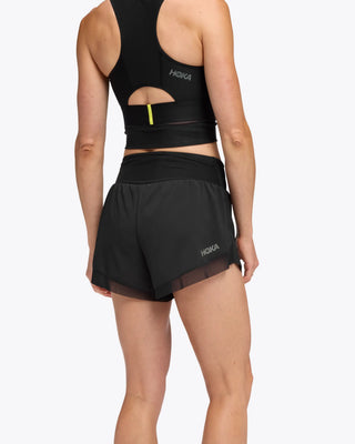 Hoka Womens Glide 4" Shorts | Black