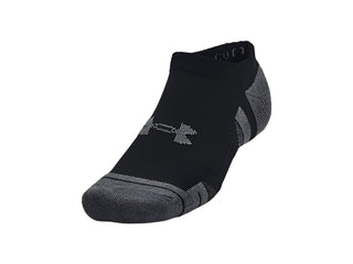 Under Armour Performance Cotton No Show Socks 3 Pack | Black
