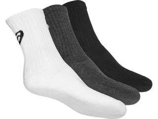 Asics Crew Socks 3 Pack | Black/White/Grey