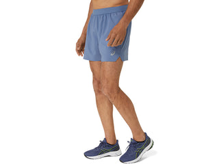 Asics Mens Road 2-in-1 5" Shorts | Denim Blue